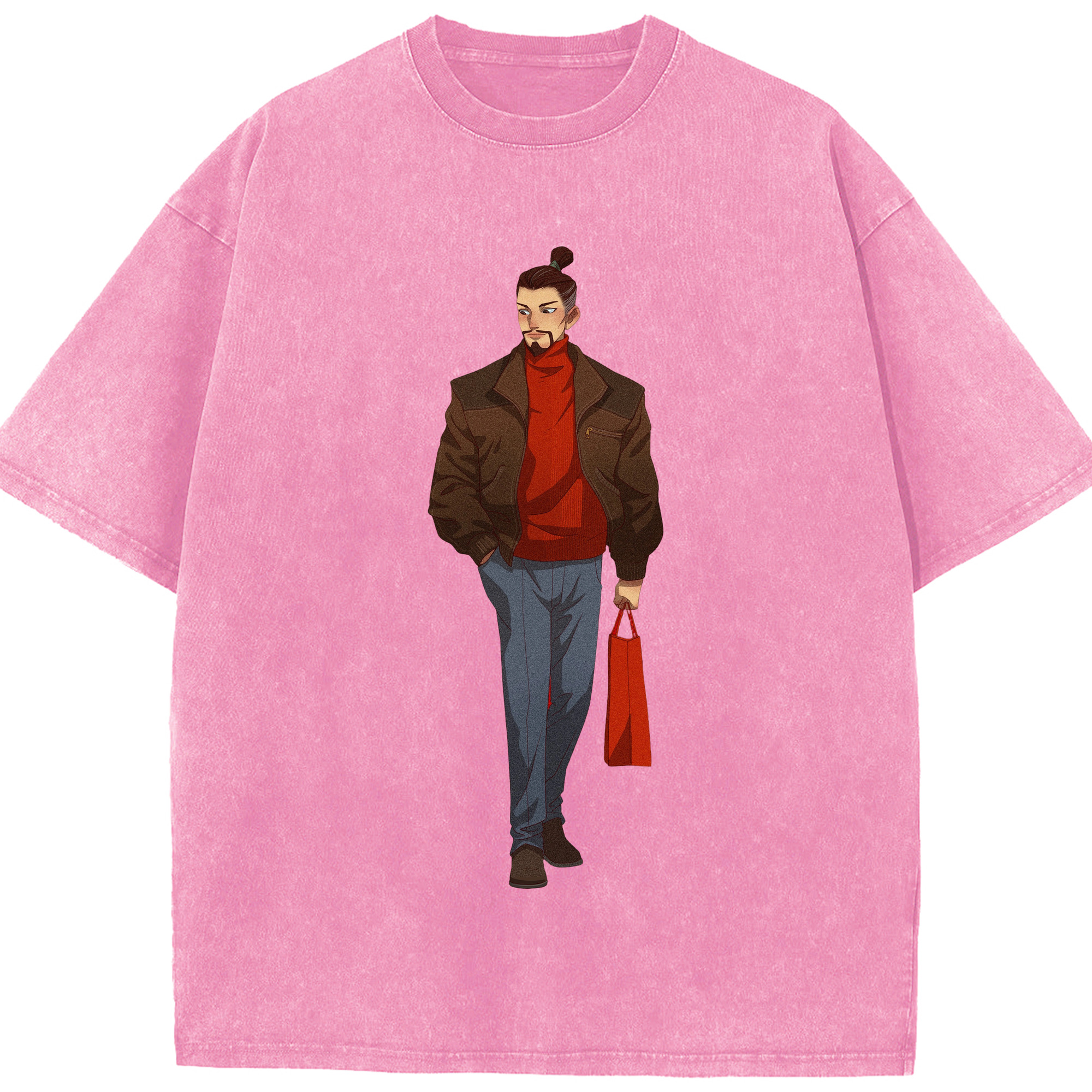 （画像用） Ne Zha 2 ナタ 魔童の大暴れ 綿100% ヴィンテージ風 半袖Tシャツ（フロントプリント）